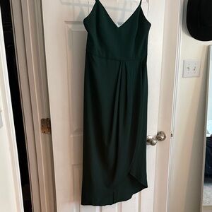 Lulu's Dark Green Asymmetrical Dress